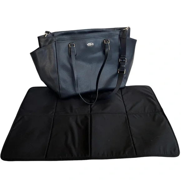 Coach Black Leather Diaper Bag with Changing Pad - Picture 11 of 11